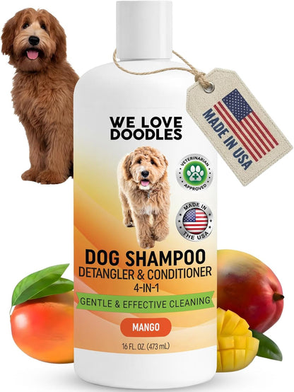 Dog Shampoo, Conditioner & Detangler, Hypoallergenic Tearless Lavender 16OZ | for Sensitive Itchy Skin, Best Shampoo for Smelly Dogs, Goldendoodle, Poodle & Doodle, Puppy Pet Wash Soap, USA Made, 4-In-19