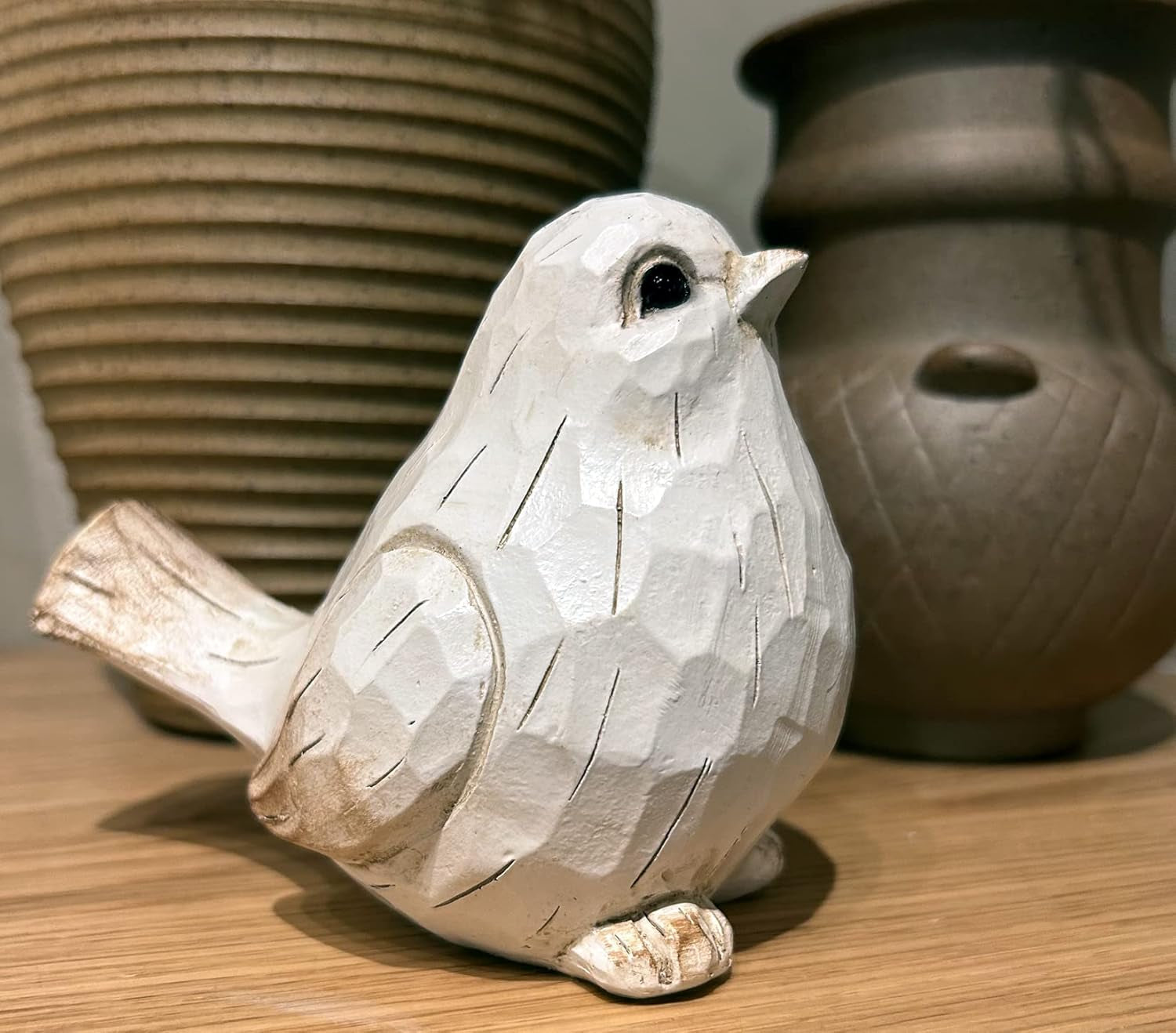 new-white-modern-farmhouse-bird-figurine-bird-statue-sculpture-carved-rustic-distressed-animal-bird-ornaments-home-decor-accents-collectible-bird-figurine-spring