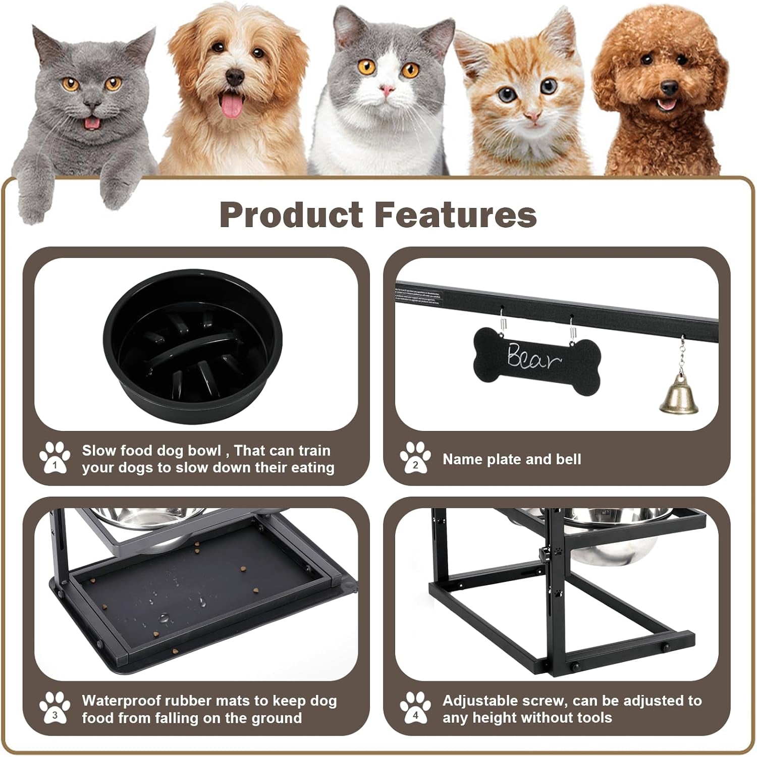 elevated-dog-bowls-with-slow-feeder-for-large-dogs-adjustable-raised-stand-with-2-stainless-steel-bowls-spill-proof-mat-non-slip-dog-feeder-for-large-medium-dogs-black