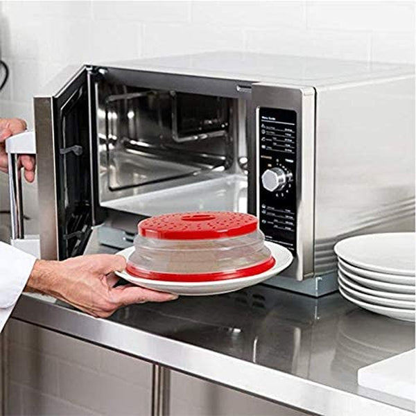 Pack of 2 Collapsible Microwave Food Cover, Splatter Guard,Vented Microwave Lid for Food,10.5Inch, BPA Free TPR, Dishwasher Safe7