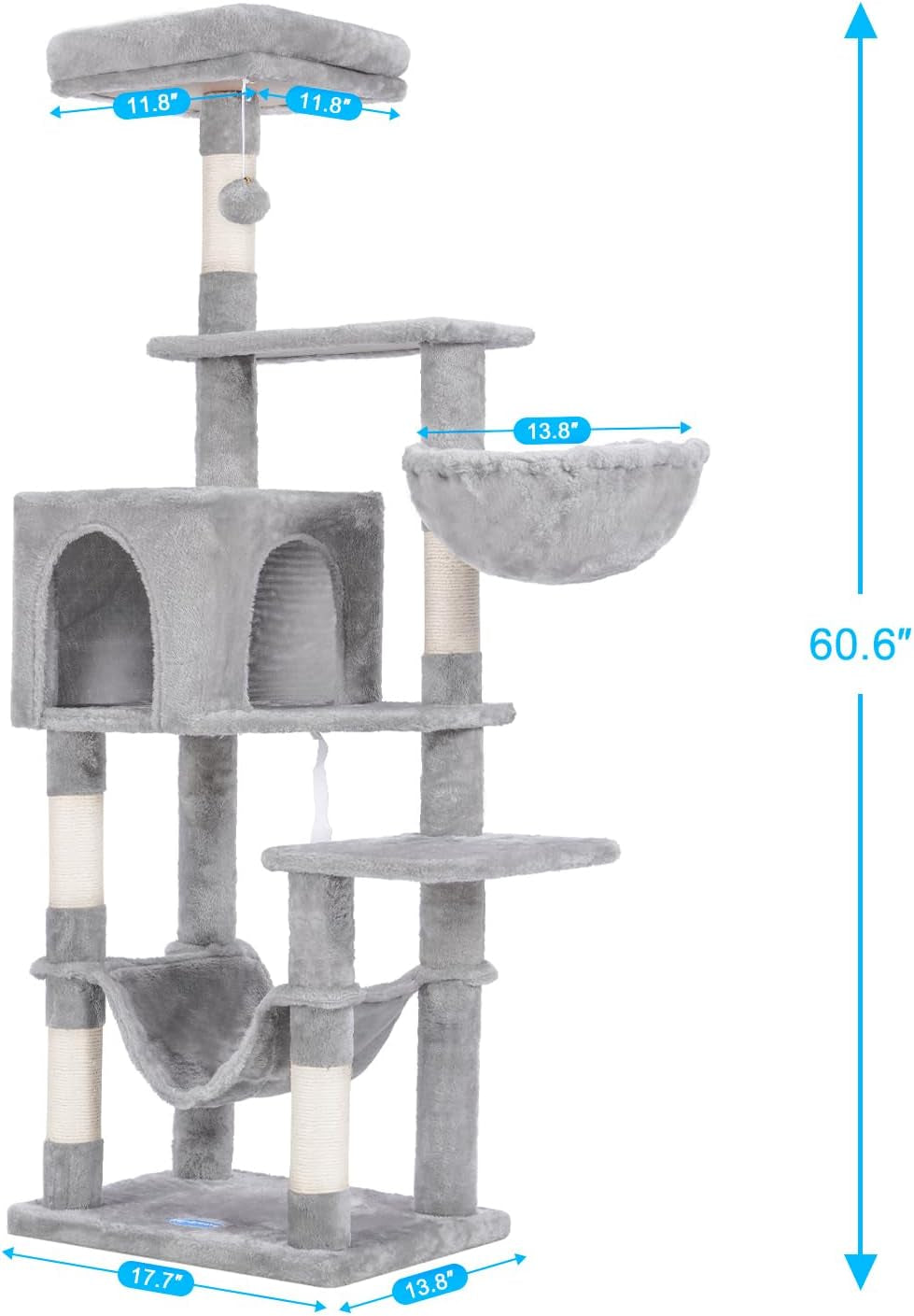 hey-brother-cat-tree-with-large-hammock-multi-level-cat-tower-for-indoor-cats-cat-condo-with-sisal-covered-scratching-posts-and-top-perch-light-gray-mpj050w