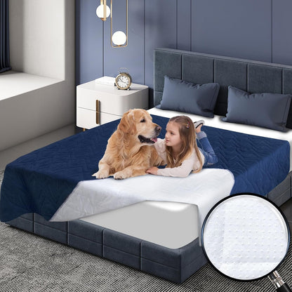Waterproof Dog Bed Cover Pet Blanket, Dog Bed Cover Blanket for Couch | with Anti-Slip Back for Furniture Bed Sofa, Washable Bed Protector Cover Large for Pet Dogs Cats, 52" X 82", Navy Blue1