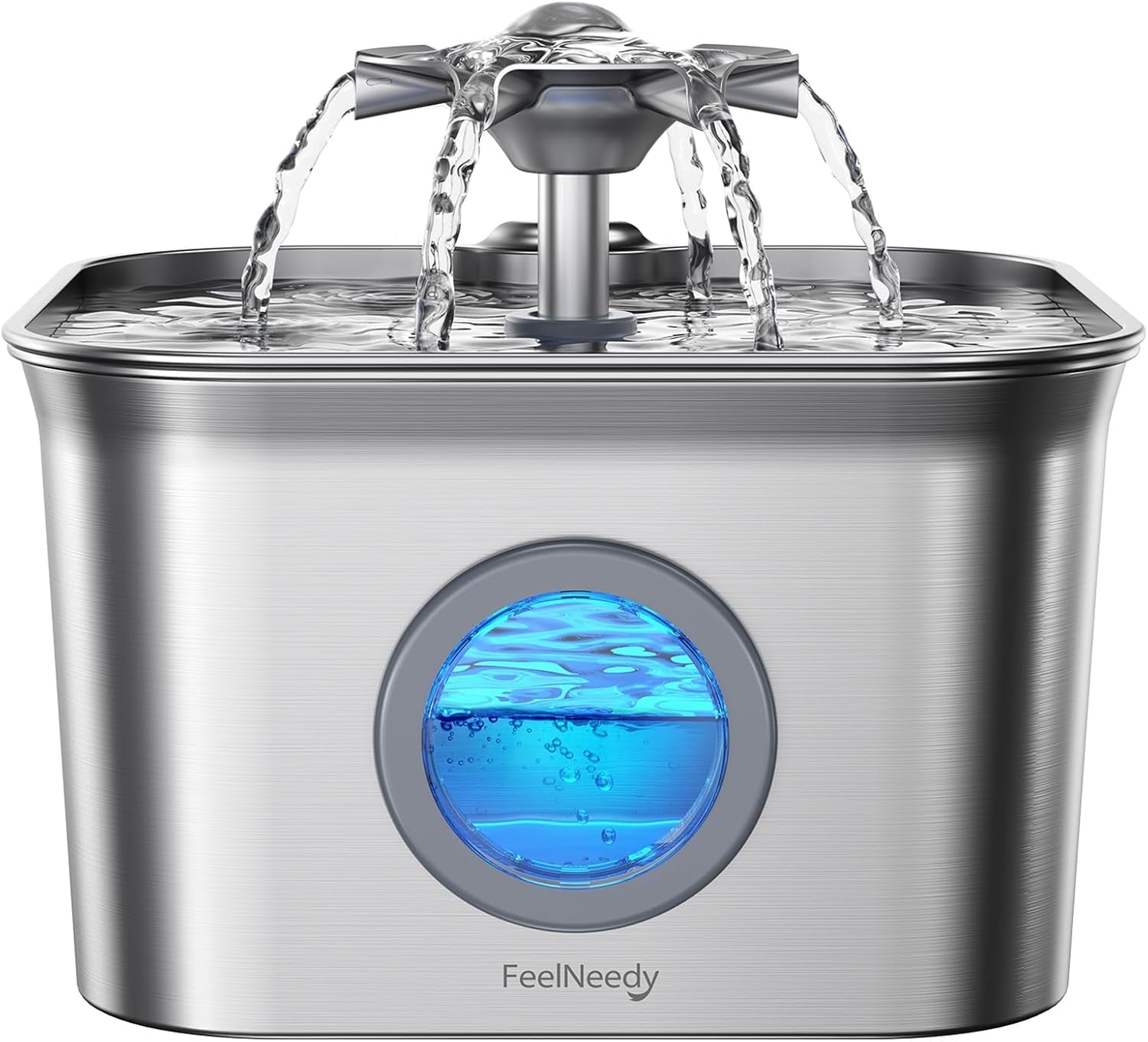 stainless-steel-cat-water-fountain-2-8l-with-20db-ultra-quiet-pump-ideal-for-timid-pets-led-water-level-window-dishwasher-safe-24-7-circulation-includes-3-replacement-filters