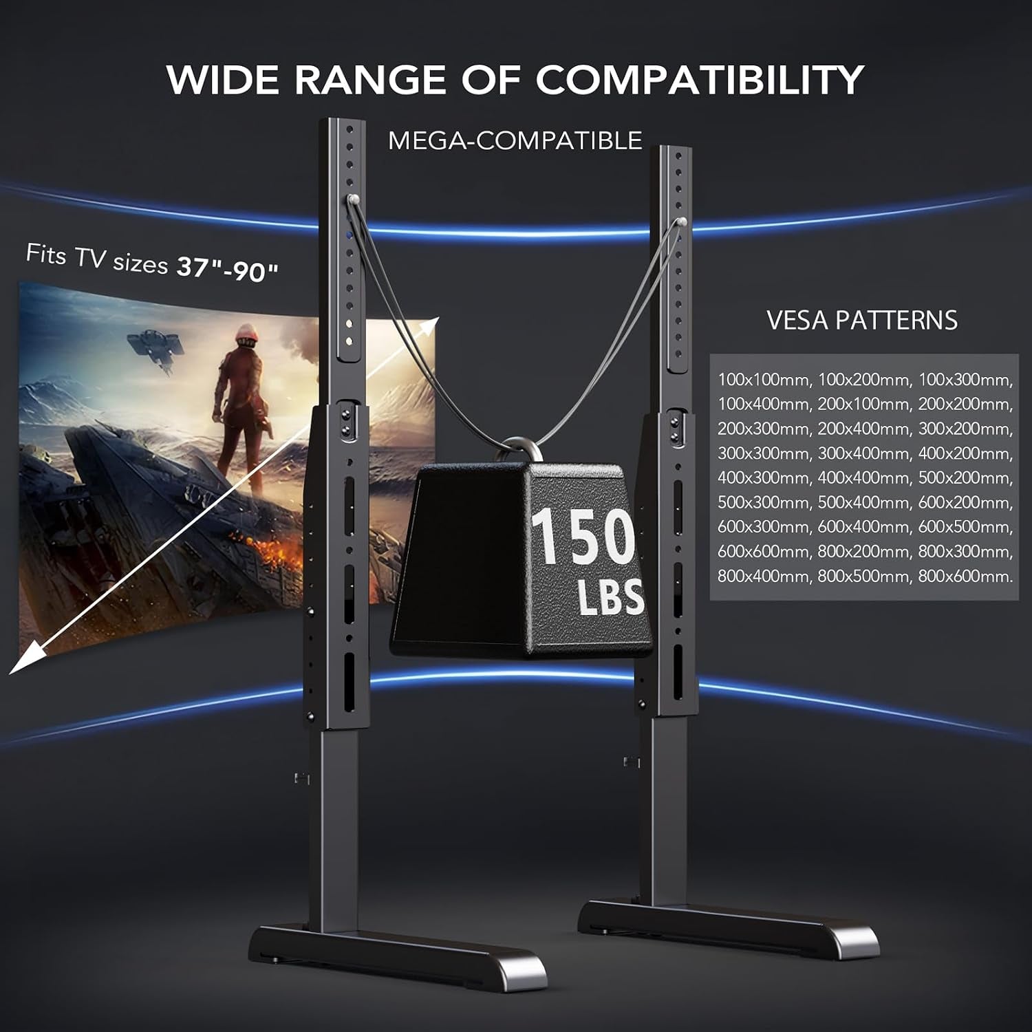 table-top-tv-stand-with-height-adjustable-tv-legs-replacement-for-most-37-86-inch-flat-curved-tvs-steel-tv-base-feet-holds-up-to-150-lbs-with-cable-management-max-vesa-800x600mm-black