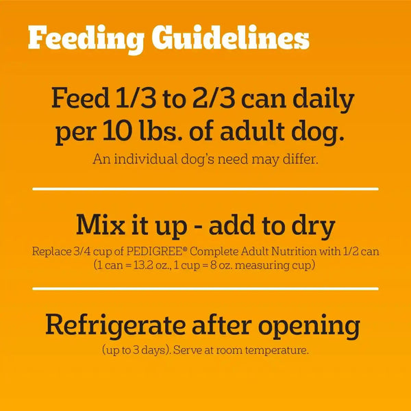 Pedigree Chopped Ground Dinner Wet Dog Food, Chicken, 13.2 Oz, 12 Count | 100% Complete & Balanced, Slow Cooked with Real Chicken, Supports Lean Muscles, Serve as Topper or Complete Meal10