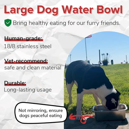 PEDAY 1.2 Gallon Large Dog Water Bowl | 18/8 Human Grade Stainless Steel - Silver Classic2