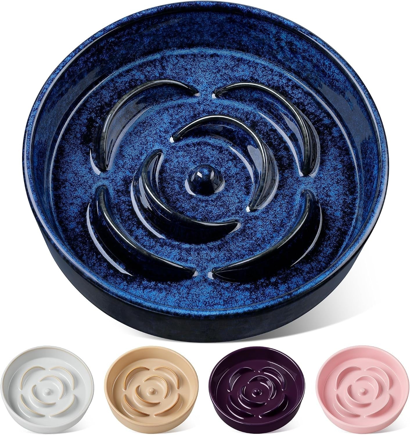 vancasso-slow-feeder-dog-bowl-0-6-cups-ceramic-dog-food-dish-for-fast-eaters-small-breed-puzzle-bowl-for-small-dogs-and-cats-blue
