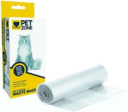 Pet Zone Universal No-Touch Cat Litter & Waste Bags, 12 Pack, Easy Cleanup | Hygienic Disposal without Direct Contact, Fits Most Boxes and Pans, Mess Free Daily Routine, Simple Tie, Lift and Toss Design7