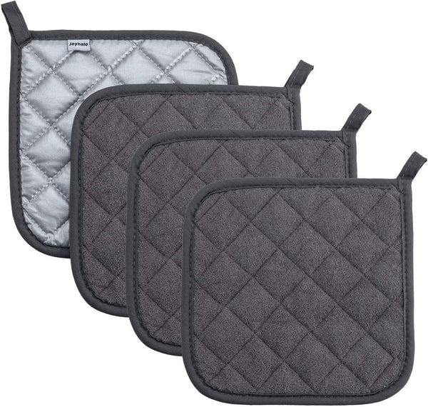 4 Pack Pot Holders for Kitchen Clearance | Hot Pads for Kitchen, Countertops, Oven Pot Holders Bulk, Potholders Sets for Kitchens Heat Resistant, Grey1
