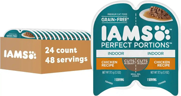 IAMS Perfect Portions Cuts in Gravy Wet Cat Food, Tuna & Salmon, 12 Count | Tuna & Salmon Cuts in Gravy, 2.6 Oz. Snap-Peel-Serve Twin Packs, Vitamin E Immune Support, Prebiotic Fiber, Made in USA15