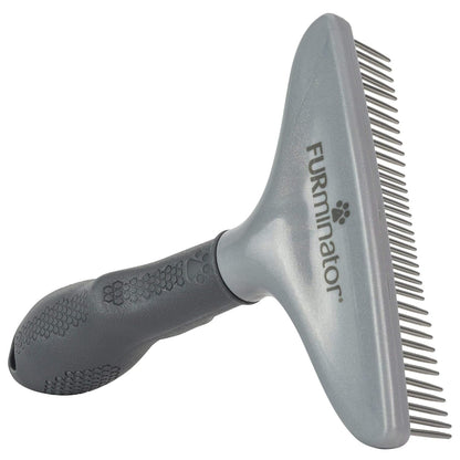 Furminator Dog/Cat Grooming Rake, Grooming Tool, Removes Loose Hair and Tangles, Gray | Removes Loose Hair & Tangles, Rotating Metal Teeth Help Prevent Mats, Use Daily to Maintain a Healthy Coat1