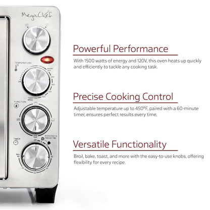 31.7 Liter French Door Multi-Function Electric Toaster Oven with Broil, Bake and Toast Functions6