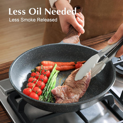 Nonstick Frying Pan Skillet with Lid, Omelet Pan with Cover, Healthy Egg Pan Chef'S Pan, Kitchen Cooking Pan, PFOA Free (8Inch + Glass Lid) | Omelette Pan with Cover, Healthy Egg Pan Skillet Kitchen Cooking Pan, PFOA/PFOS Free6