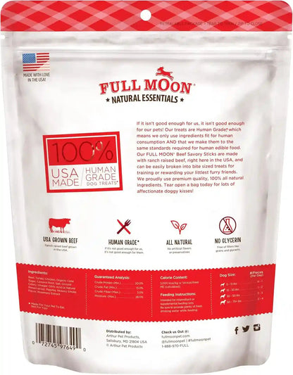 Full Moon All Natural Human Grade Dog Treats, Essential Beef Savory Sticks, 22 Ounce, 1.375 Pound (Pack of 1) | Human Grade, No Corn, No Wheat, No Soy, Glycerin Free, Made in the USA2