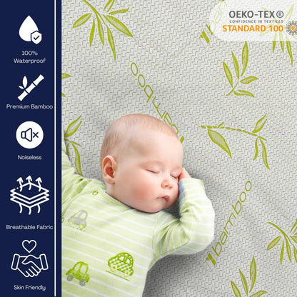 Bamboo Mattress Protector with Zipper - 100% Waterproof King Size Cooling Mattress Cover - Ultra Soft Jacquard Fabric Breathable Noiseless Mattress Pad Cover - Zippered Mattress Encasements3