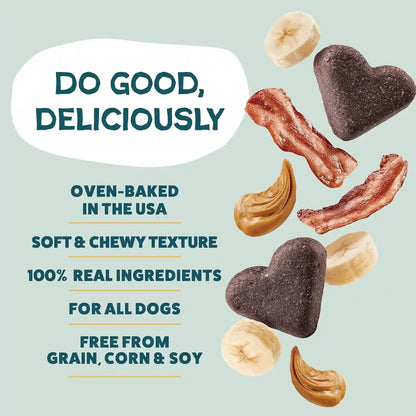 Shameless Pets Soft-Baked Dog Treats, Bananas for Bacon | Healthy Treats for Small, Medium & Large Dogs | Skin & Coat Support with Omega-3 & Omega-6 | Grain-Free, Made in USA | 6 Oz2