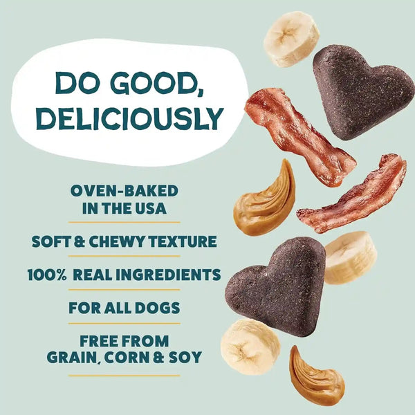 Shameless Pets Soft-Baked Dog Treats, Bananas for Bacon | Healthy Treats for Small, Medium & Large Dogs | Skin & Coat Support with Omega-3 & Omega-6 | Grain-Free, Made in USA | 6 Oz2