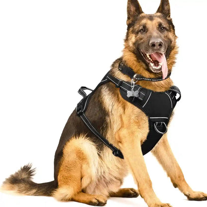 Dog Harness No Pull, Pet Harnesses with Dog Collar, Adjustable Reflective Oxford Outdoor Vest, Front/Back Leash Clips for Small, Medium, Large, Extra Large Dogs, Easy Control Handle for Walking33