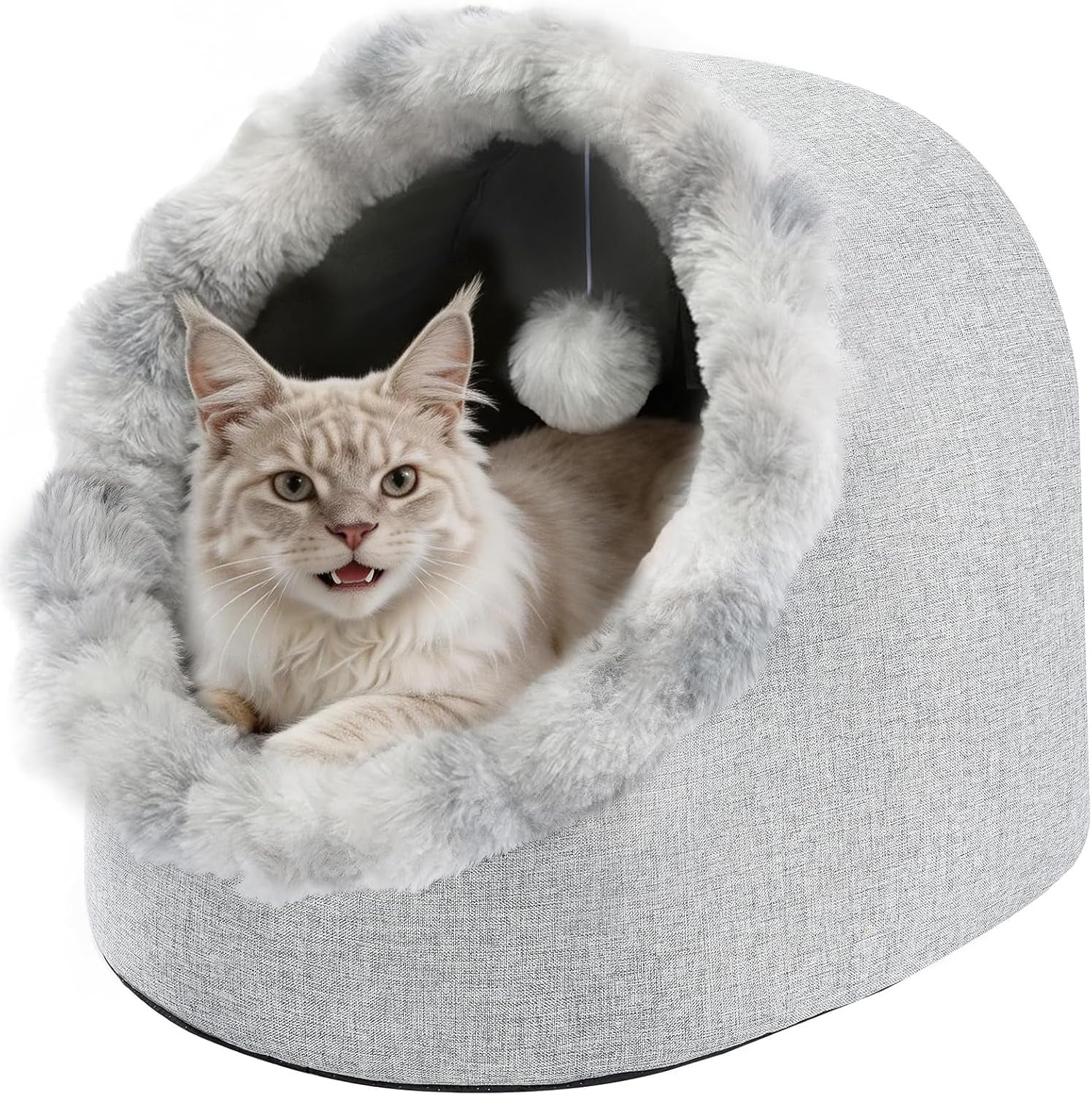 avont-cat-bed-cave-for-indoor-cats-semi-enclosed-with-washable-cushion-anti-slip-bottom-warm-plush-for-kittens-small-dogs-under-10-lbs-m