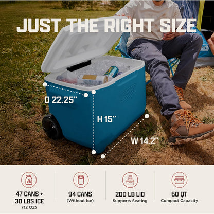 Coleman Chiller 9/16/30/48/60Qt Cooler with Ice Retention, Leak Resistant, Great for Camping, Concerts, Sports, and More4