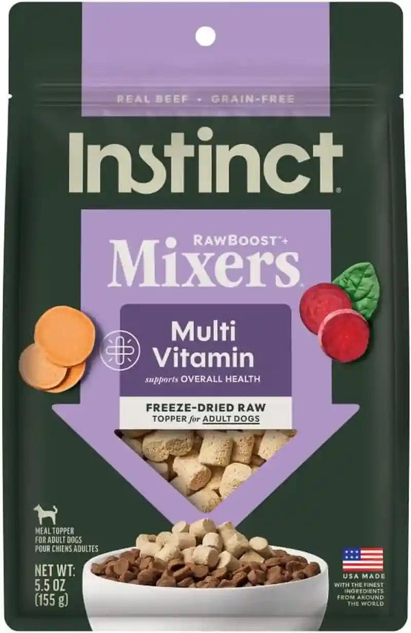 Instinct Freeze Dried Mixers, Dog Food Toppers, Gut Health, 5.5 Oz. Bag25