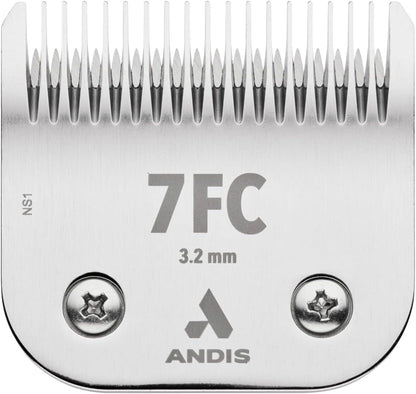 Andis 72600 Ultraedge Detachable Blade, Size 7FC, 1/8In Cut, Chrome | Carbonized Steel for Long-Lasting Sharpness, Ideal for Short Body Trims & Sanitary Dog Grooming1