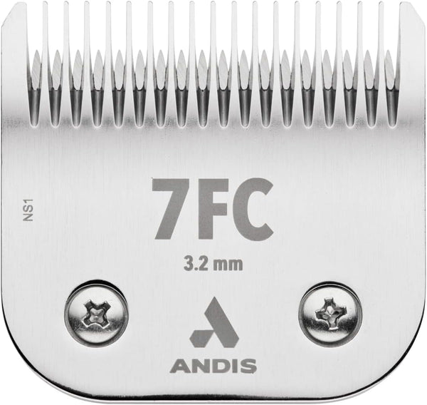 Andis 72600 Ultraedge Detachable Blade, Size 7FC, 1/8In Cut, Chrome | Carbonized Steel for Long-Lasting Sharpness, Ideal for Short Body Trims & Sanitary Dog Grooming1