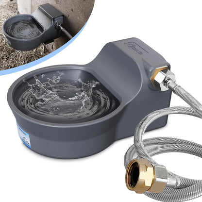 Automatic Water Dispenser for Dogs, 3L /101 Oz 304 Stainless Steel Dog Water Feeder, Auto-Fill Large Waterer for Pets & Livestock, Outdoor Dog Water Bowl, Wide Mouth, Anti-Tip, Easy to Clean9