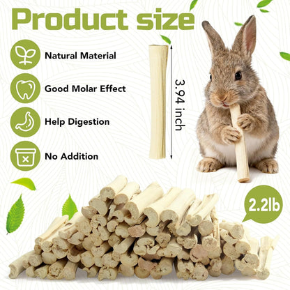 2.2Lb/1000G Natural Sweet Bamboo Chew Toys for Rabbit Chew Sticks | Bamboo Sticks, Teeth Grinding Treats Snack for Chinchilla, Bunny, Hamster, Guinea Pig, Rat and Other Small Animals2
