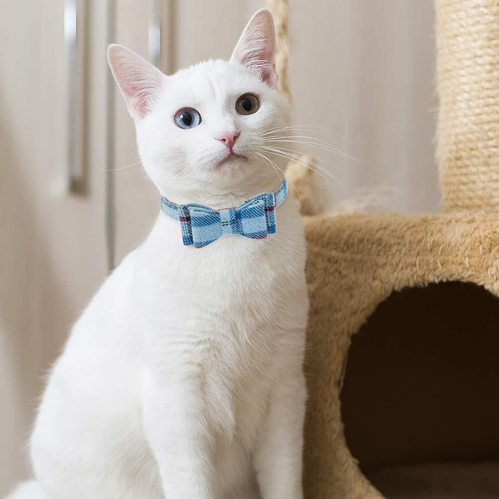 expawlorer-puppy-collar-and-leash-set-embroidery-pawprints-plaid-dog-collar-and-dog-leash-set-bow-tie-and-bandana-dog-collar-with-bell-cute-collar-and-leash-for-dogs-cats-outdoor-walking-blue-s