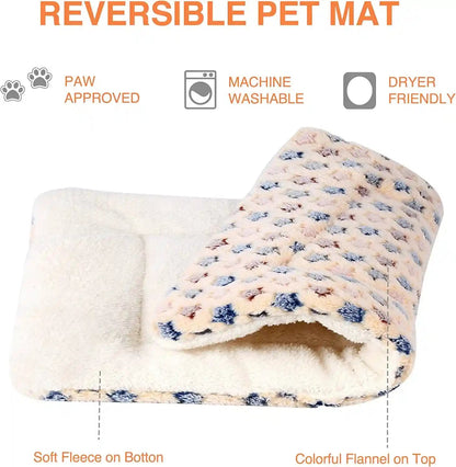 Mora Pets Dog Crate Pad - Ultra Soft Pet Bed with Cute Star Print, Washable Mat for Large Medium Small Dogs, Reversible Fleece Kennel Liner, Cat Bed 23 X 18 Inch Brown3