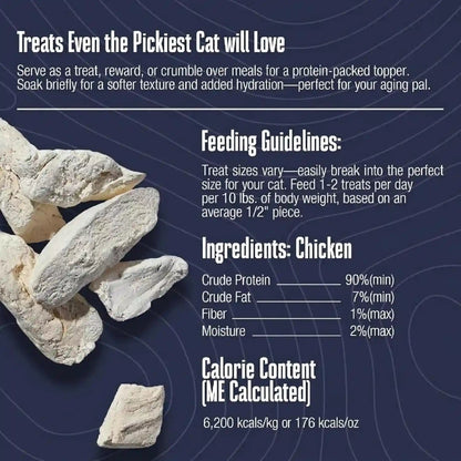 Whole Life Cat Just One Chicken Freeze Dried Cat Treats - Human Grade High Protein Food, Healthy Training Snacks, Freeze Dried Chicken Food Toppers, USA Made Natural Treats - 4 Oz (Pack of 1)2