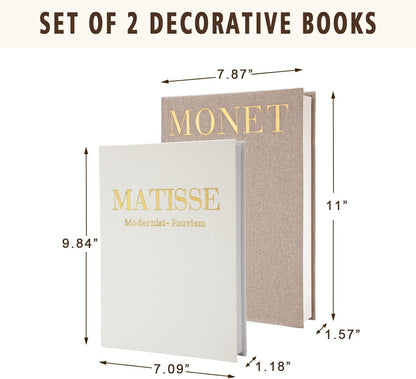 Decorative Books Set of 2, Linen Faux Coffee Table Books | Linen Decorative Books with Hidden Storage, Nested Design for Remotes, Jewelry, and Stylish Shelf or Desk Decor.8
