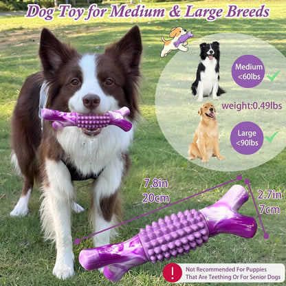 Dog Toys for Aggressive Chewers, Tough Stick Chew Bone | Durable Rubber & Nylon Dog Bones, Indestructible Dog Doys for Medium,Large Dogs,Beef Flavor4