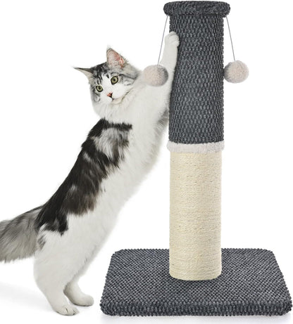 Made4Pets Tall Cat Scratching Post with Sisal & Carpet for Indoor Cats, 33" | Cat Scratcher with Wide Stable Base, Interactive Hanging Toys, Ideal for Adult Cats, Large Breeds and Full-Body Stretching13