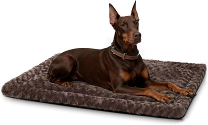 Washable Dog Bed Mat Ultra Soft Dog Crate Pad Comfy Fluffy Pet Kennel Beds Sleeping Mattress for Large Jumbo Medium Small Dogs, 36 X 23 Inch, Gray7