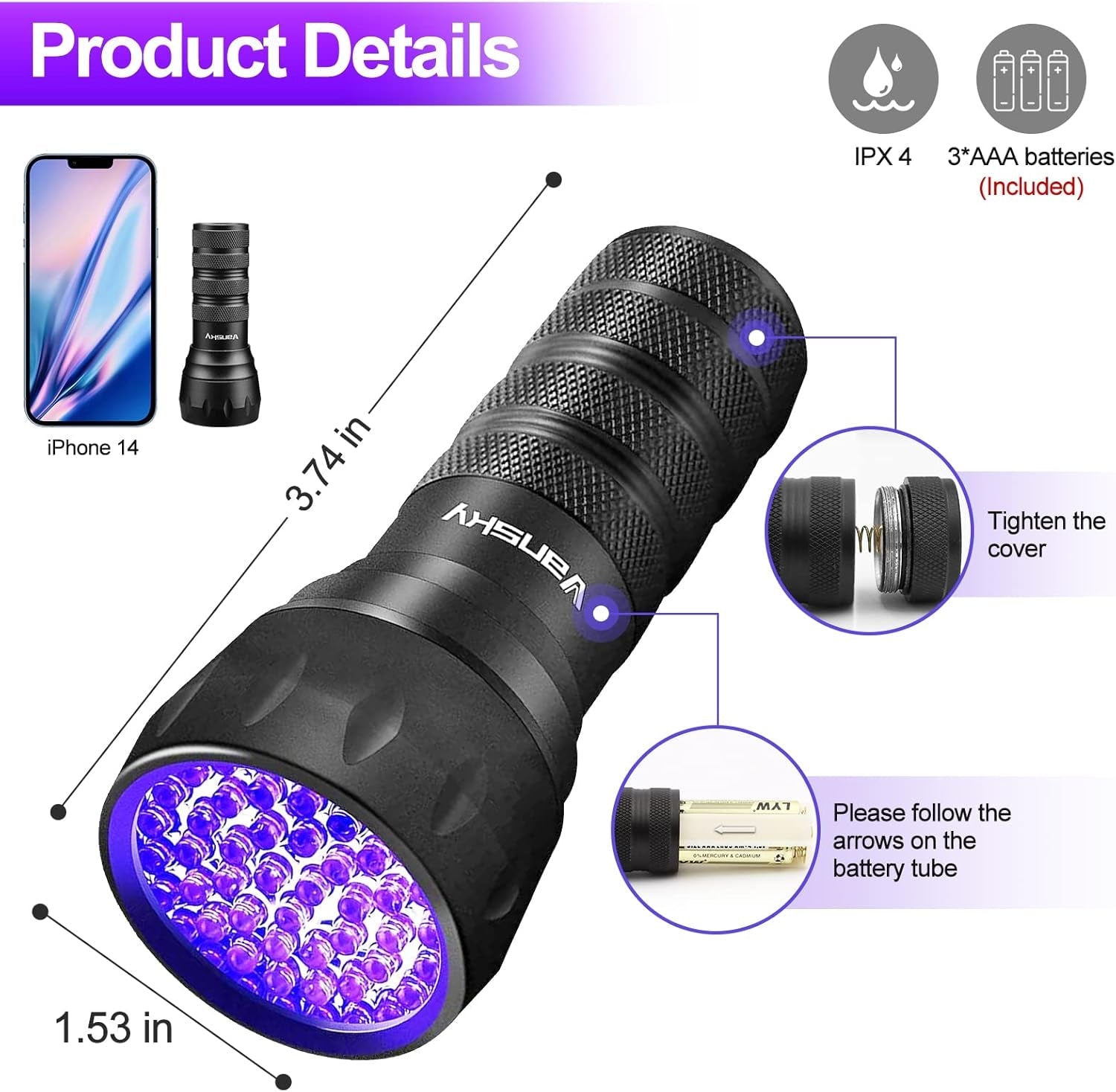 black-light-uv-light-flashlight-21-led-395nm-ultraviolet-blacklight-flashlight-mini-pet-urine-detector-for-dog-cat-dry-stains-resin-curing-matching-with-pet-odor-eliminatorbatteries-are-included
