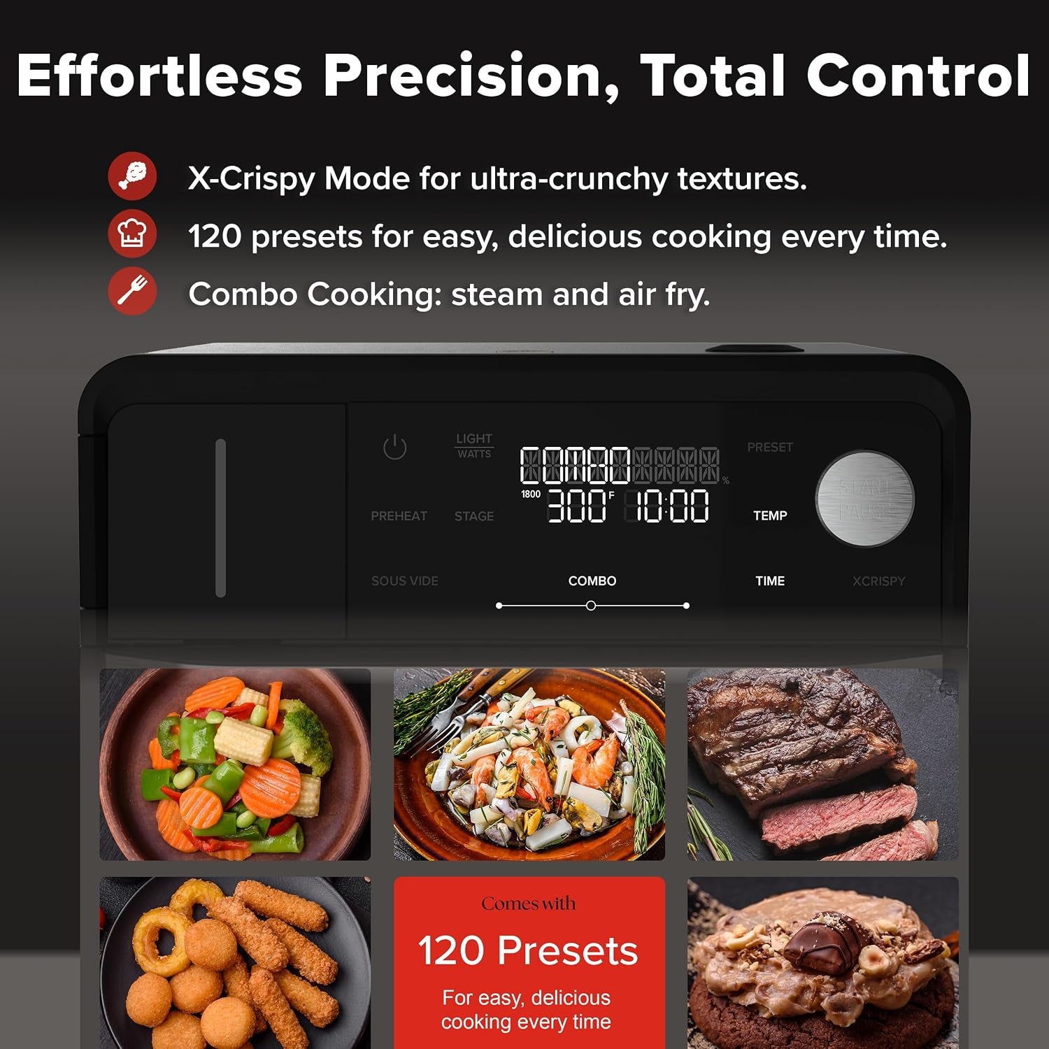 pfas-free-steam-oven-air-fryer-all-in-one-convection-cooker-precision-steam-control-toast-air-fry-sous-vide-more-juicier-meats-120-presets-50-450-f-stainless-steel