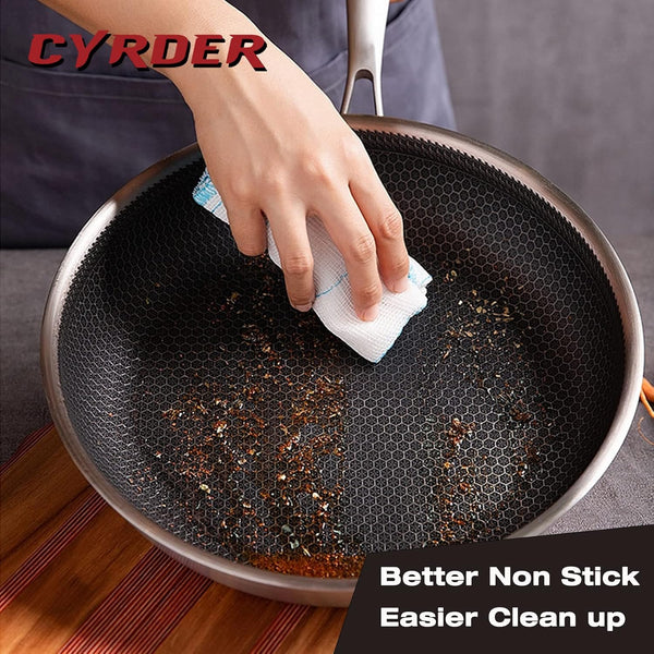 Large Hybrid Nonstick Stainless Steel Pan Skillet, 14.5In | PFOA Free Non-Stick Wok, Dishwasher Oven Safe, Stay Cool Handle, Works with Induction Cooktop/Ceramic/Gas/Electric Stove6