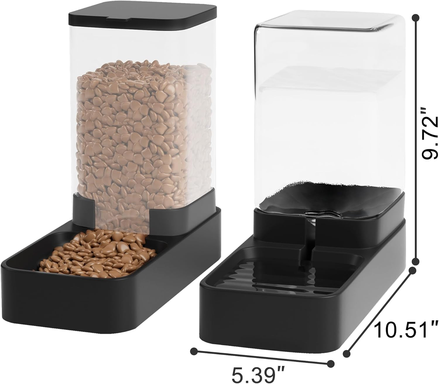 automatic-cat-feeder-and-water-dispenser-in-set-with-pet-food-bowl-gravity-dog-waterer-and-food-feeder-for-small-medium-dog-cat-puppy-kitten-large-capacity3-3l-black