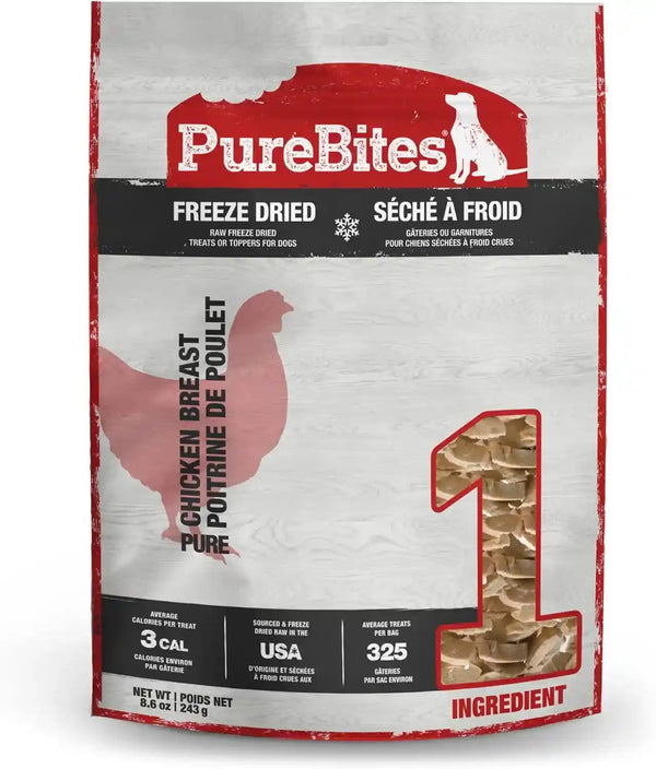 Purebites Chicken Breast Freeze Dried Dog Treats, 1 Ingredient, Made in USA, 8.6Oz1