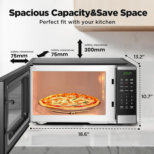 BLACK+DECKER Countertop Microwave Oven 0.9 Cu Ft, 6 Auto Menus, Child Lock, Memory Function, 10 Power Levels, Easy One-Touch Start, Digital Panel, 900W5