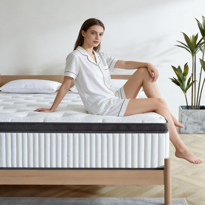 Full Size Mattress, 12 Inch Full Hybrid Mattresses with Memory Foam and Individual Pocket Spring for Motion Isolation, Pressure Relief, Medium Firm Mattress in a Box, 54 * 75 * 121