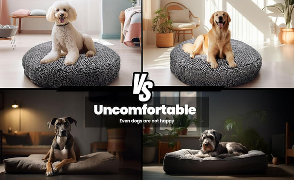Muddy Mat® Cloud K-9 Dog Beds for Small Dogs & Cats, Soft & Relaxing round Dog Bed, Chenille Material, Removable Cover, Washable & Dryer Safe – Grey Small(25'X25')7