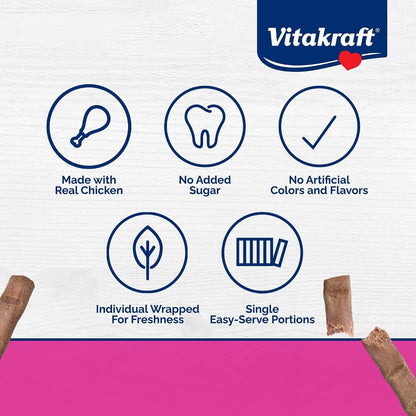 Vitakraft Purrsticks Meaty Cat Sticks - Chicken - Segmented and Breakable Meatstick - Deliciously Tender, 6 Count (Pack of 1)2