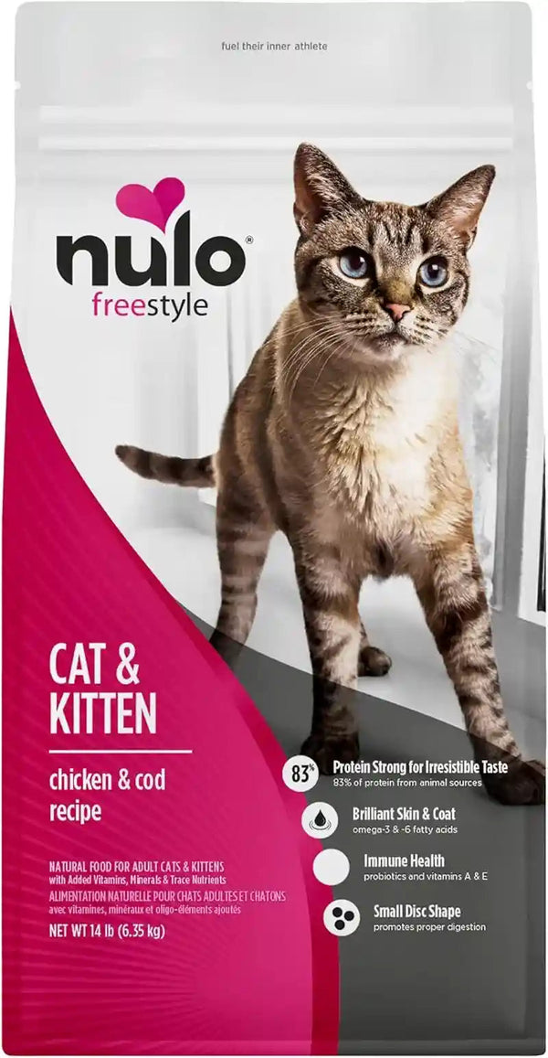 Nulo Freestyle Cat & Kitten Dry Food - Chicken & Cod Recipe, High Protein Grain Free Cat Food, Natural Kibble with Probiotics & Omega Fatty Acids, 4Lb Bag11