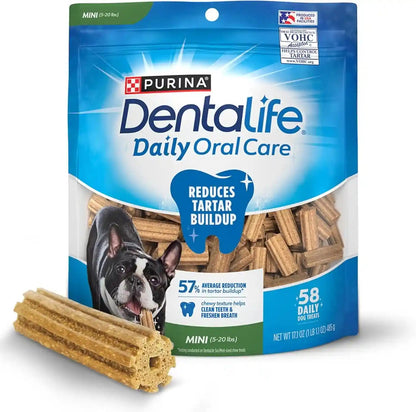 Dentalife Daily Oral Care Dog Treats for Small Dogs 5-20 Lbs., Chewy Dental Treat to Freshen Breath and Fight Tartar, Chicken Flavor, 17.1 Oz., 58 Chews - 58 Ct. Pouch1