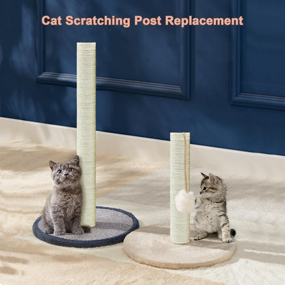 Cat Scratching Post Replacement Pole, 2 PCS 15.7In Cat Tree Replacement Post, Natural Sisal Cat Tree Replacement Parts with M8 Screws, Cat Scratch Post for Refurbishment (15.7In/40Cm)6