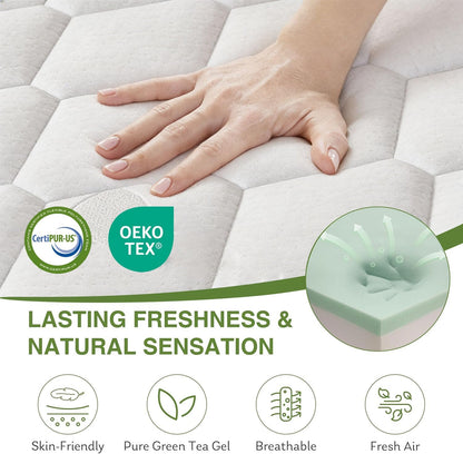 12-Inch Full Mattress,Memory Foam and Spring Hybrid Mattress, Medium Firmness, Lumbar Support, Suitable for Home Bedrooms and Hotels, Boxed, with Pressure Relief and Sound Insulation Features8