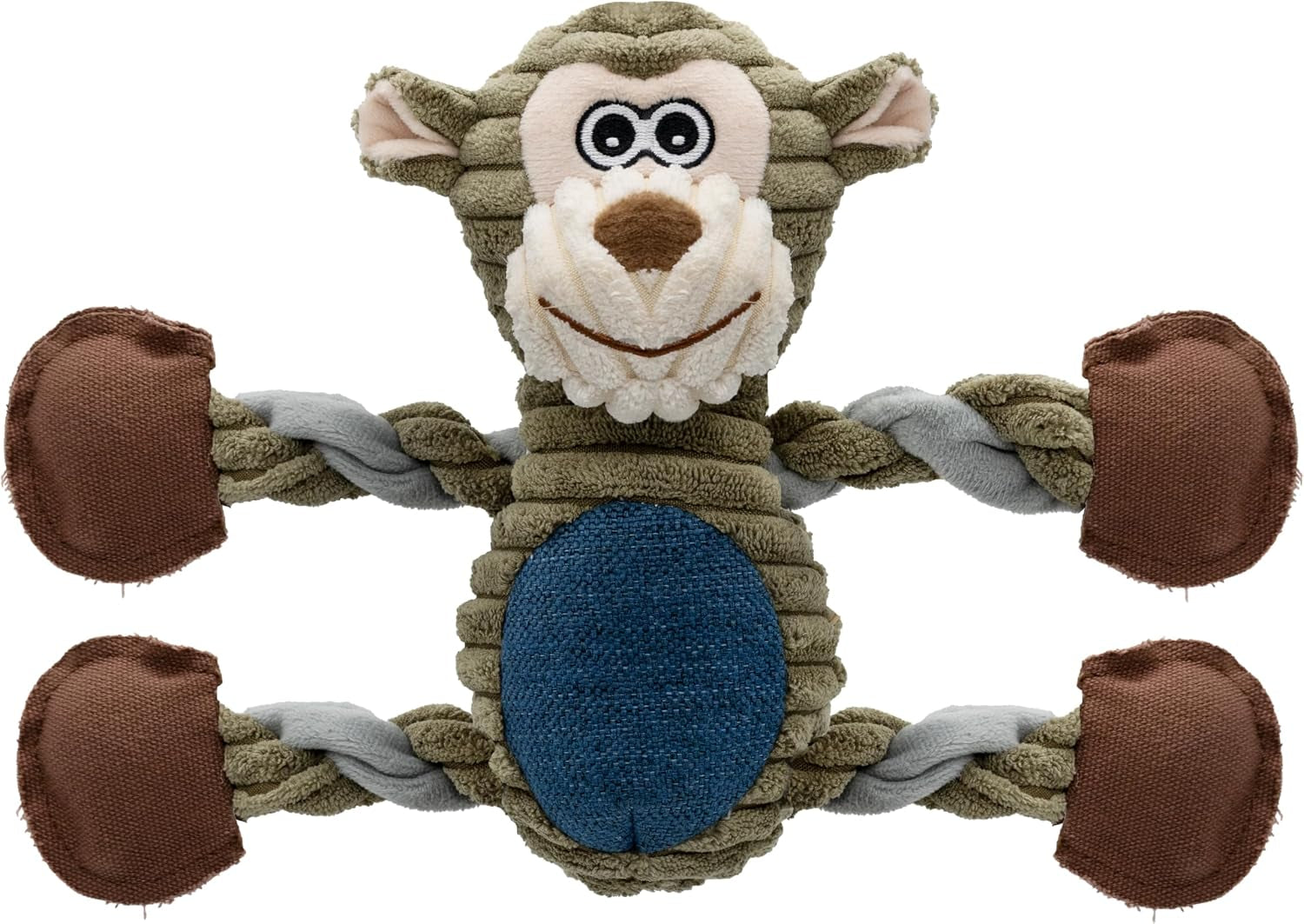 buypow-funny-plush-dog-chew-toys-squeaky-dog-toys-interactive-tug-of-war-puppy-toys-stuffed-dog-toys-for-small-medium-and-large-dogs-monkey